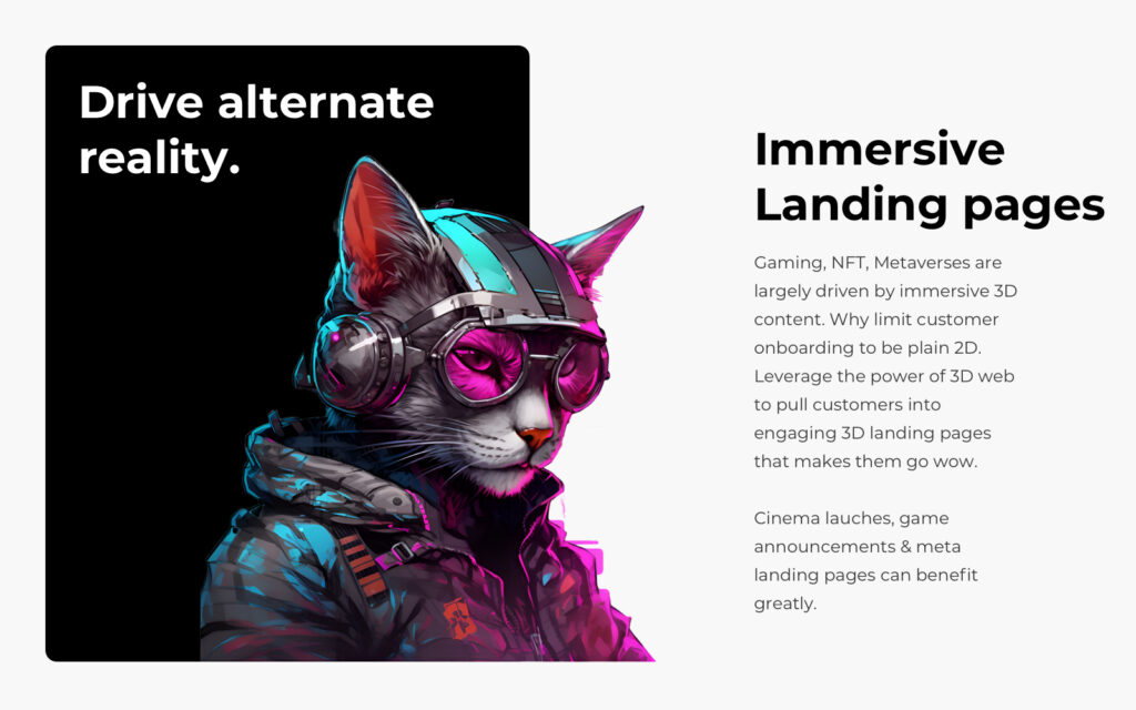 metaverse NFT landing page 3D
